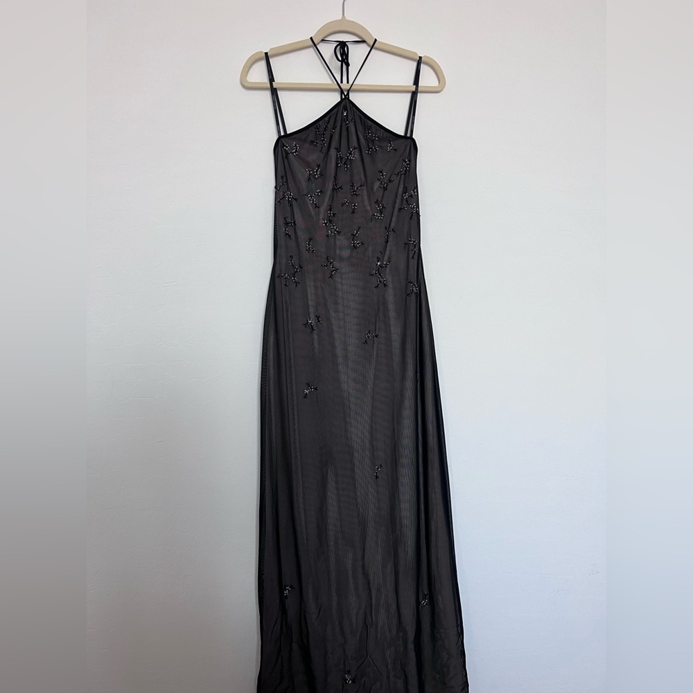 Vintage, Floor Length Halter Cocktail Dress